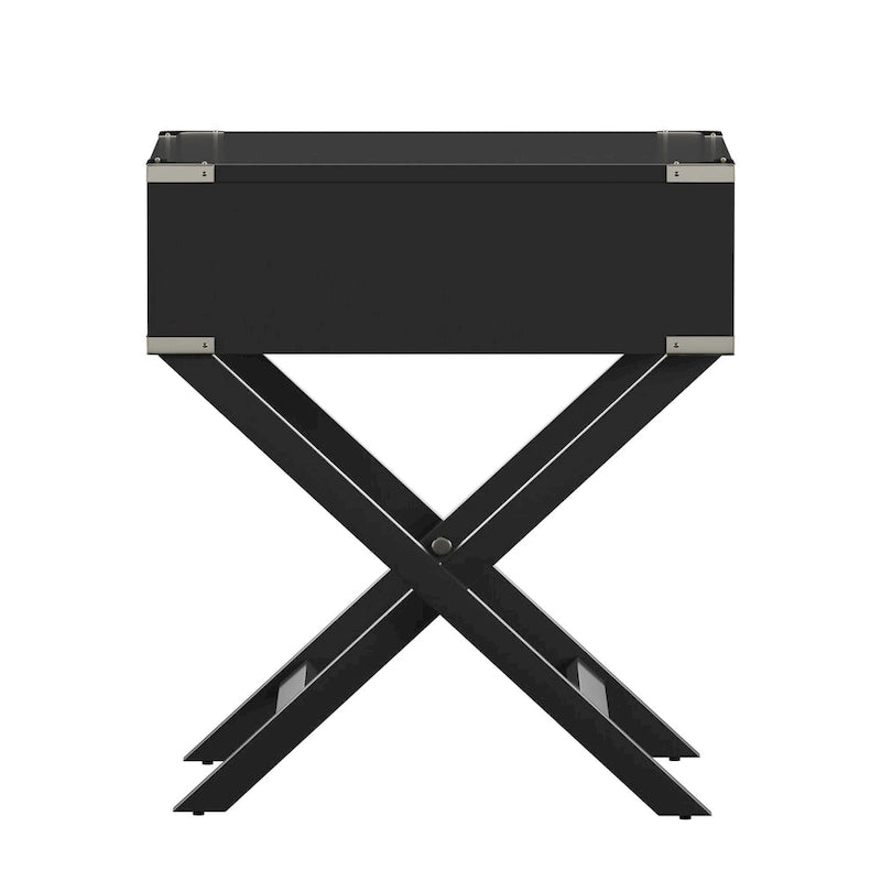 X Base Wood Accent Table
