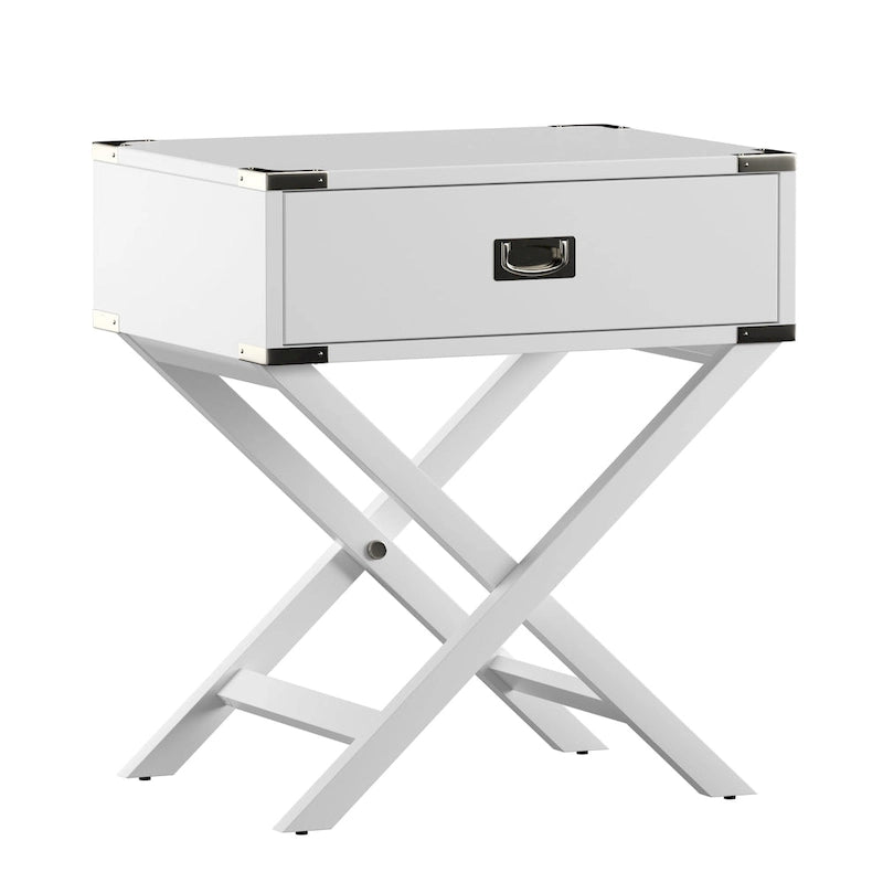X Base Wood Accent Table