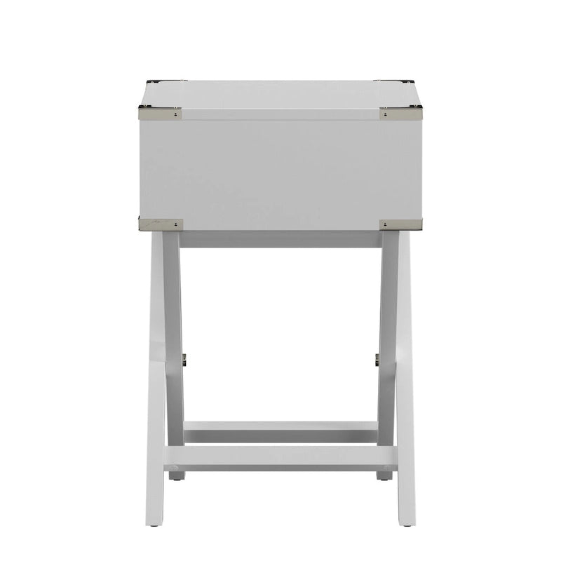 X Base Wood Accent Table