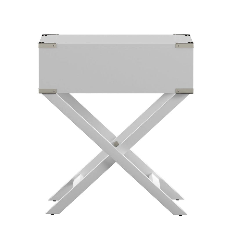 X Base Wood Accent Table