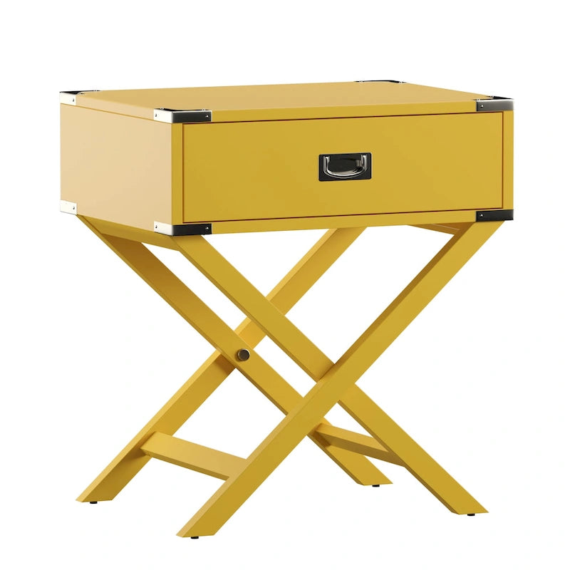 X Base Wood Accent Table