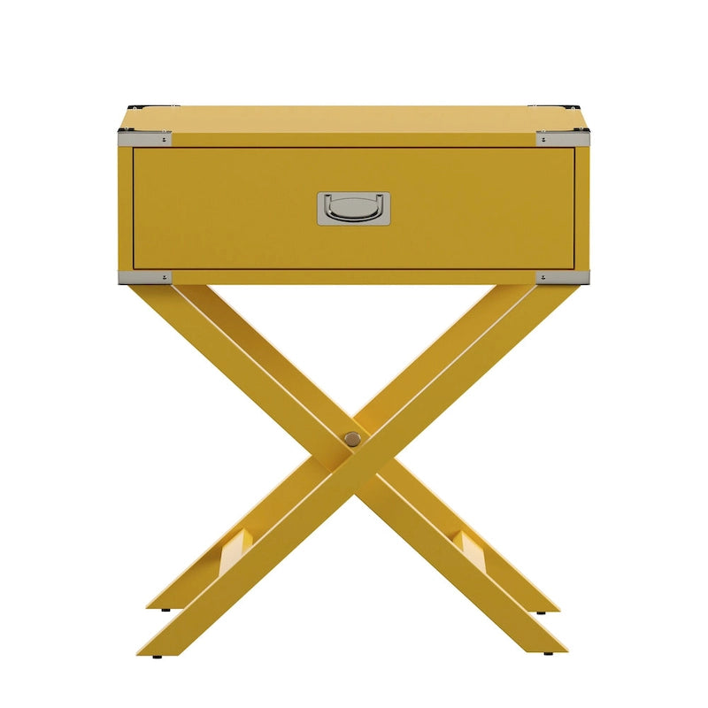 X Base Wood Accent Table