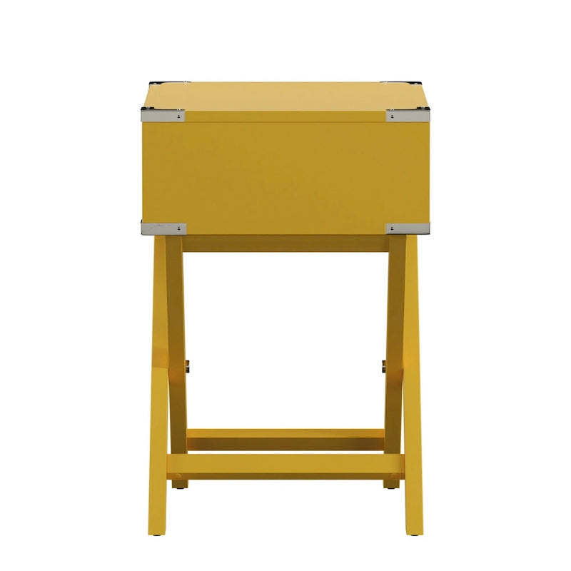 X Base Wood Accent Table