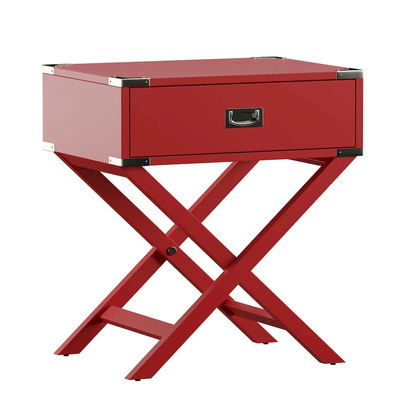 X Base Wood Accent Table