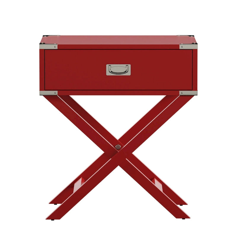 X Base Wood Accent Table