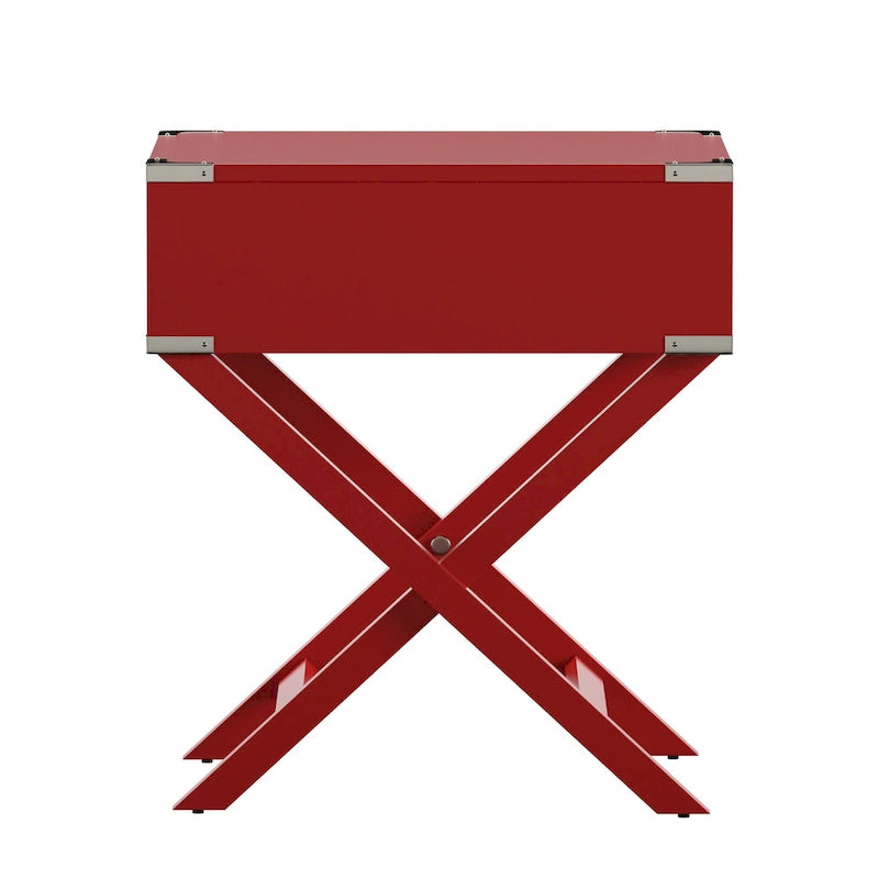 X Base Wood Accent Table