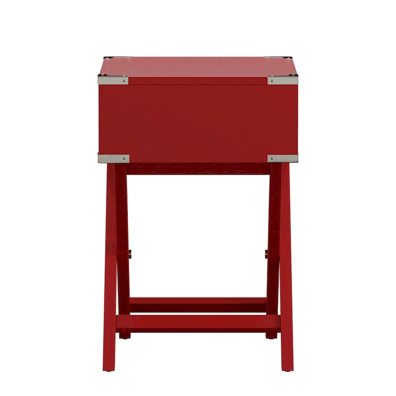 X Base Wood Accent Table