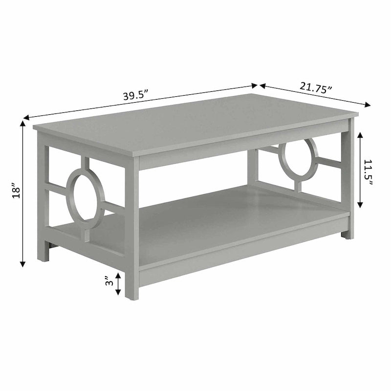Convenience Ring Coffee Table with Shelf