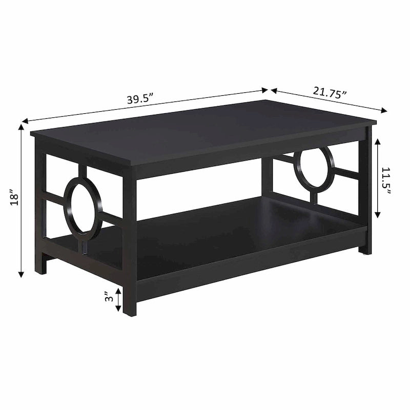 Convenience Ring Coffee Table with Shelf