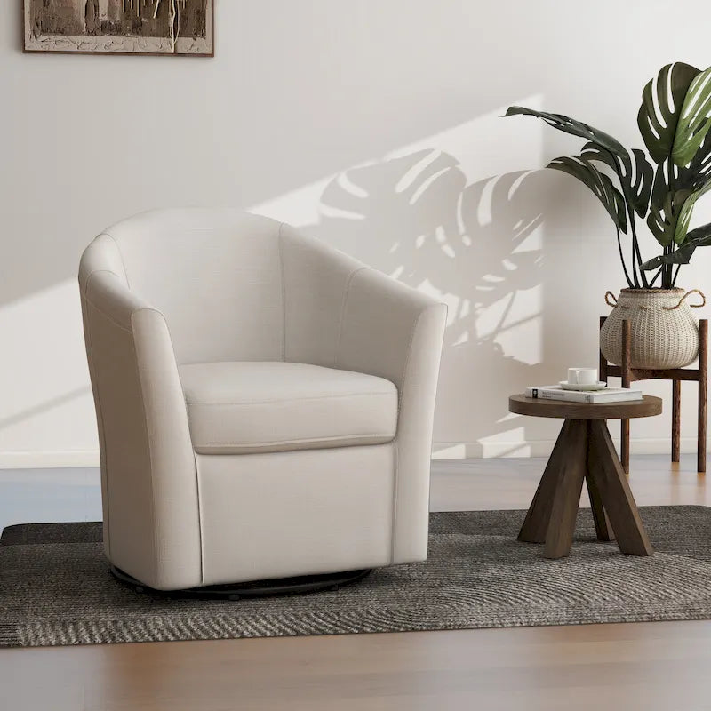 Swivel Accent Chair with Metal Base - 30.7W x 29.9H x 27.5D