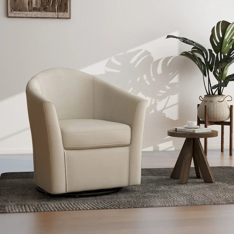 Swivel Accent Chair with Metal Base - 30.7W x 29.9H x 27.5D