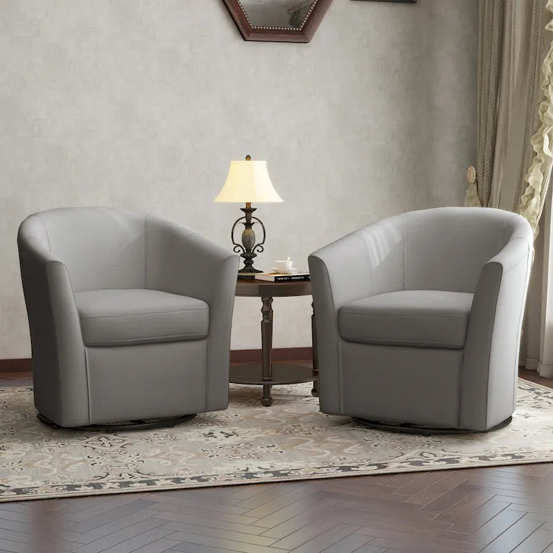 Swivel Accent Chair with Metal Base - 30.7W x 29.9H x 27.5D