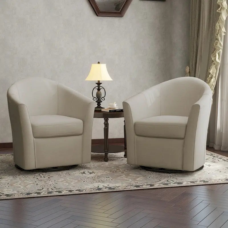 Swivel Accent Chair with Metal Base - 30.7W x 29.9H x 27.5D