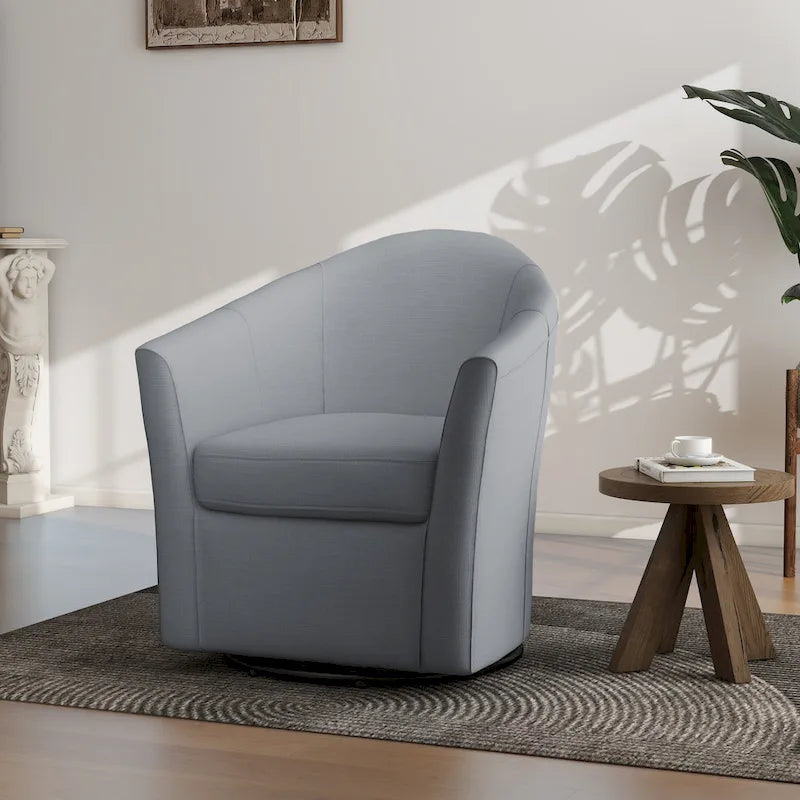 Swivel Accent Chair with Metal Base - 30.7W x 29.9H x 27.5D