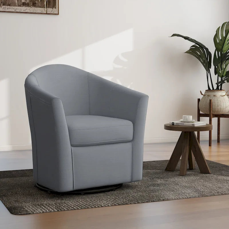 Swivel Accent Chair with Metal Base - 30.7W x 29.9H x 27.5D