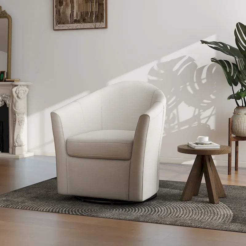 Swivel Accent Chair with Metal Base - 30.7W x 29.9H x 27.5D