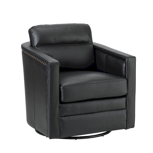 28.74 Wide Genuine Leather Swivel Chair with Arms