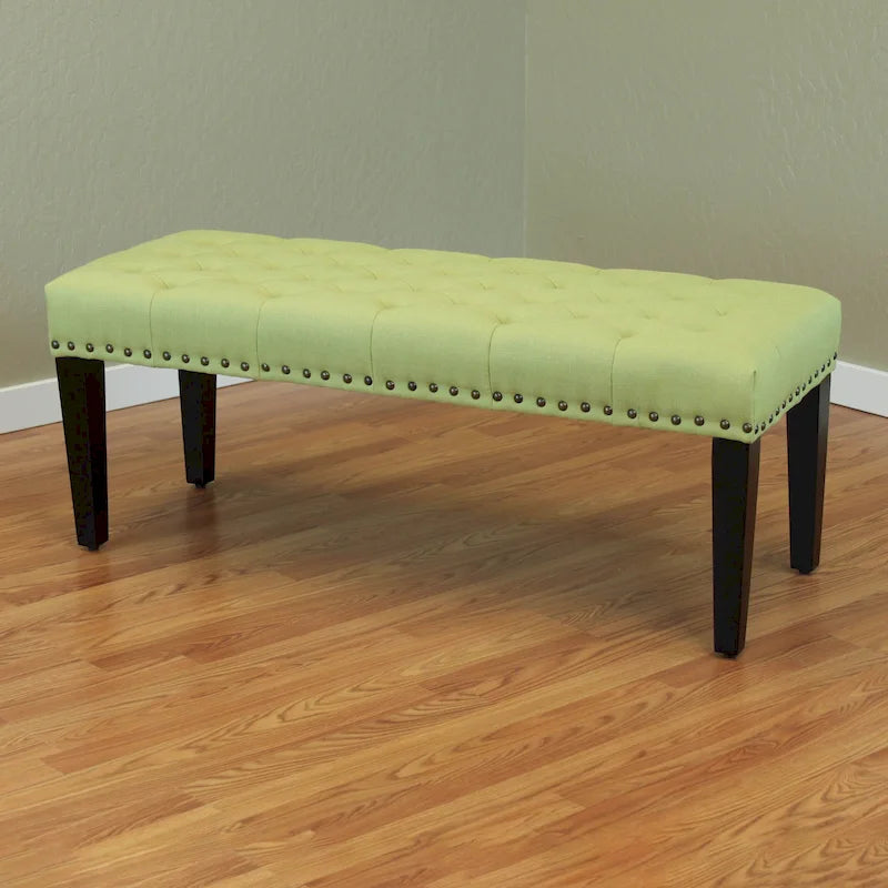 49-inch Linen Upholstered Tufted Transitional Bench