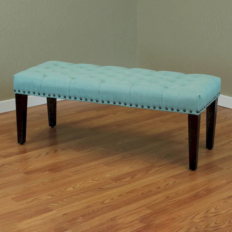 49-inch Linen Upholstered Tufted Transitional Bench