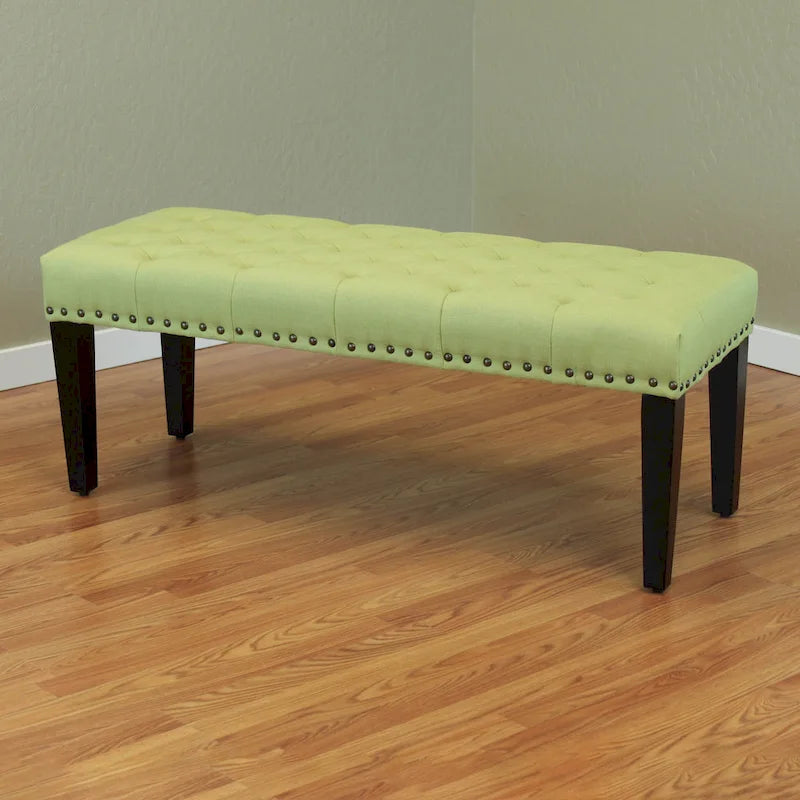 49-inch Linen Upholstered Tufted Transitional Bench