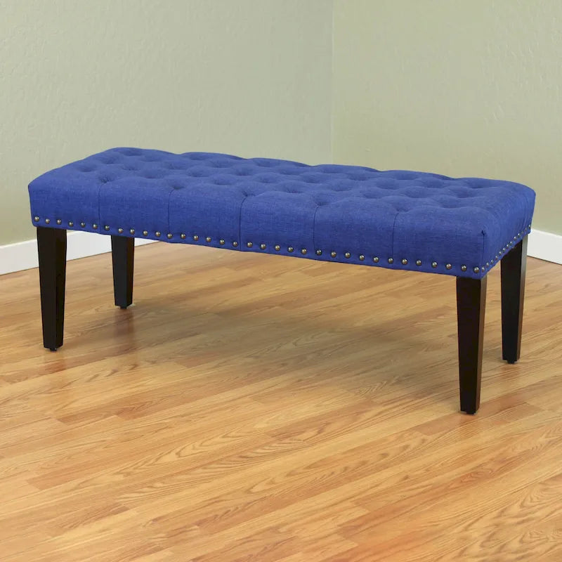 49-inch Linen Upholstered Tufted Transitional Bench