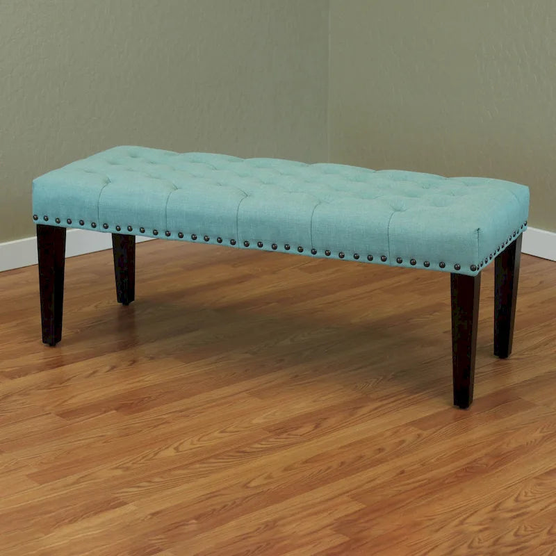 49-inch Linen Upholstered Tufted Transitional Bench
