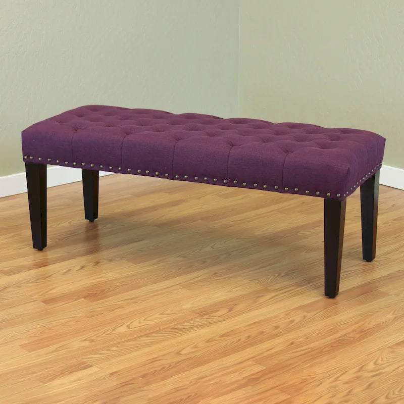 49-inch Linen Upholstered Tufted Transitional Bench