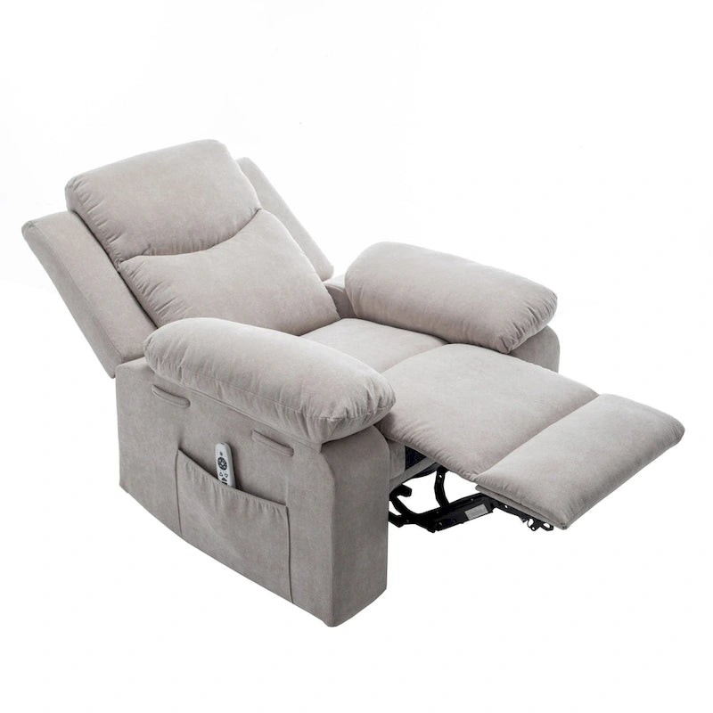 Velvet Adjustable Massage Function Power Recliner Chair with Heating System
