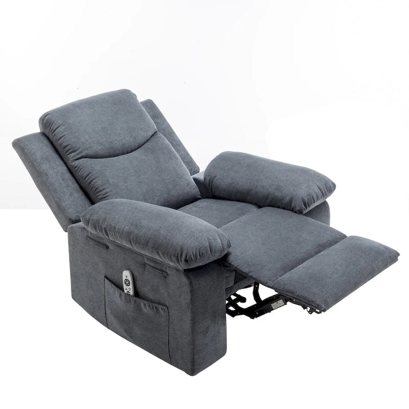 Velvet Adjustable Massage Function Power Recliner Chair with Heating System
