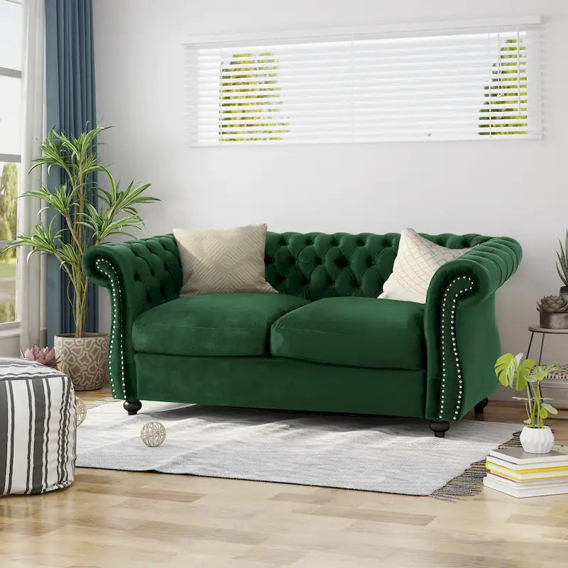 Upholstered Nailhead Loveseat