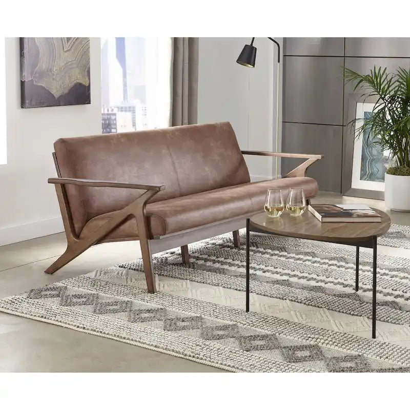 Mid-Century Solid Wood Sofa