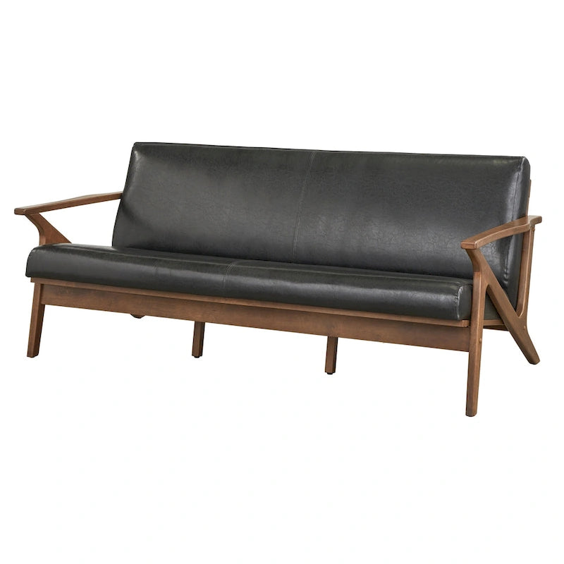 Mid-Century Solid Wood Sofa