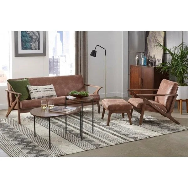 Mid-Century Solid Wood Sofa