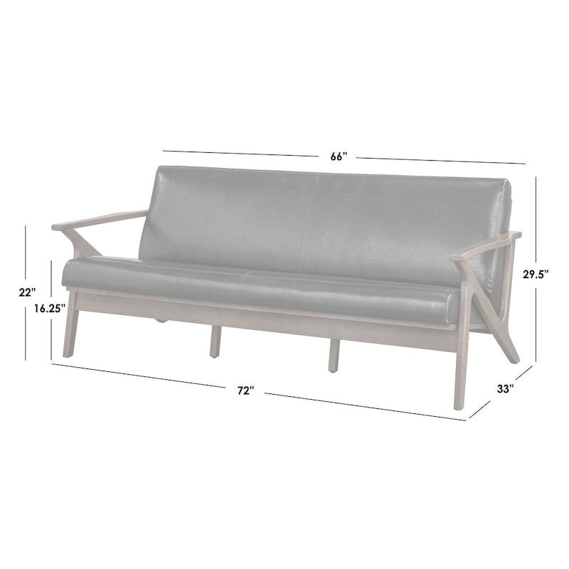 Mid-Century Solid Wood Sofa