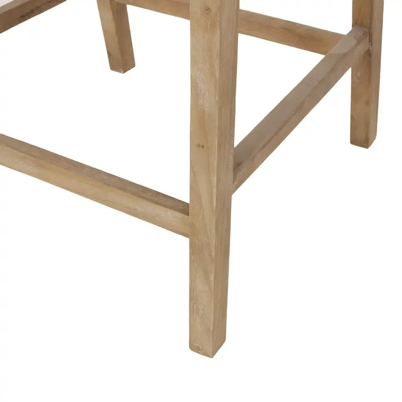 Fabric Upholstered Wood and Cane 25.5-Inch Counter Stools (Set of 2)