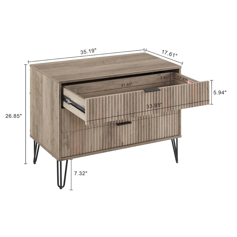 Modern 3 Drawer Bedroom Dresser