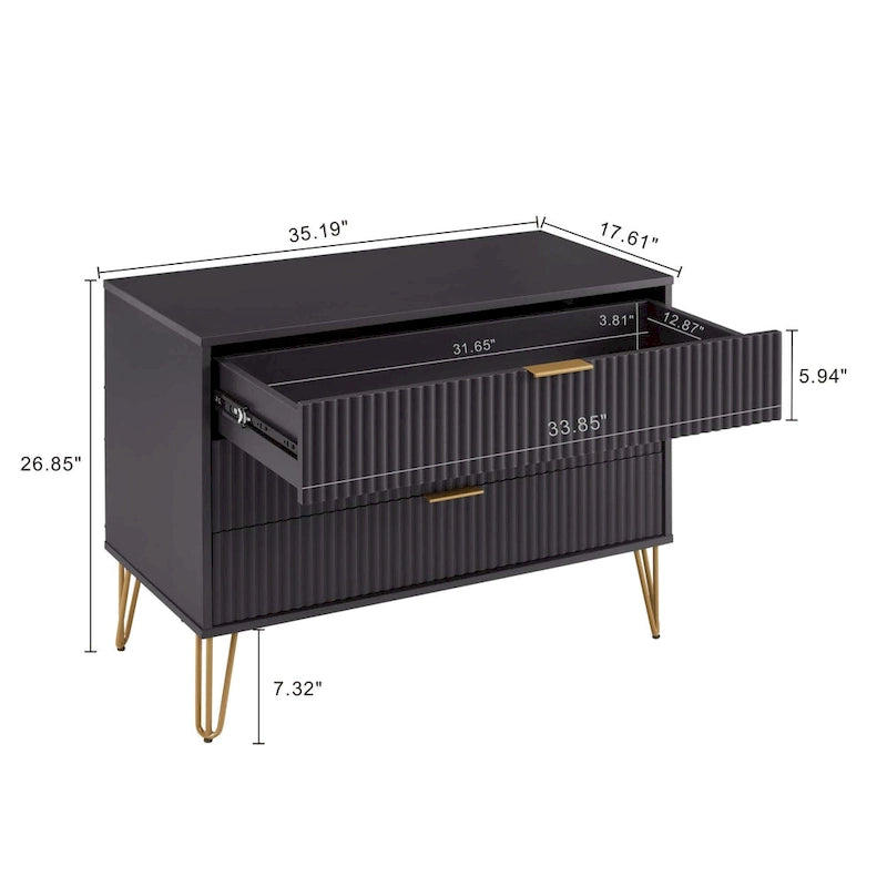 Modern 3 Drawer Bedroom Dresser