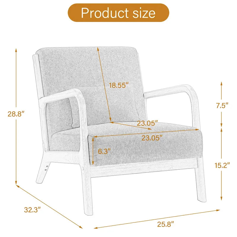 Upholstered Armchair Accent Chairs with Pillows Set of 2