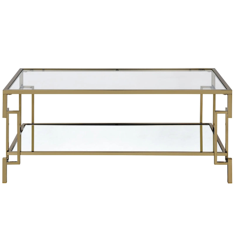 43-inch Glass Top 1-Shelf Coffee Table