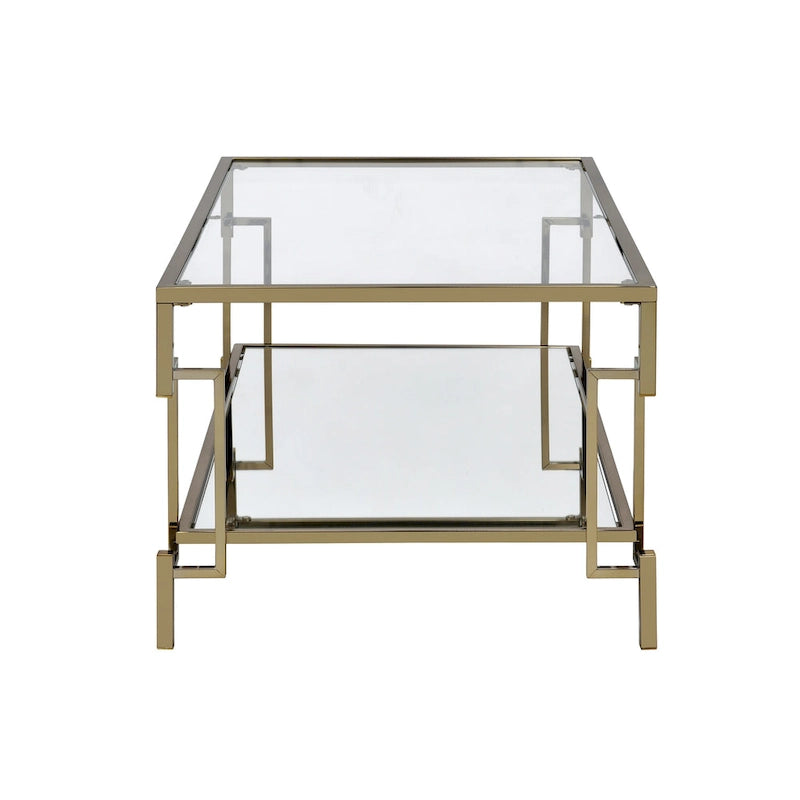 43-inch Glass Top 1-Shelf Coffee Table