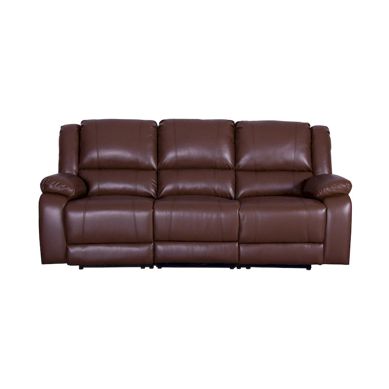 82 Width Modern Contemporary Faux Leather Manual Reclining Sofa