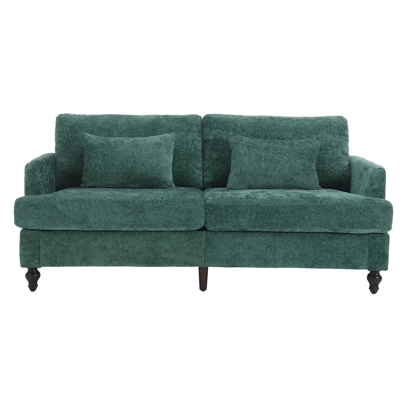 Upholstered Mid Century Modern Wood Frame Loveseat for Living Room
