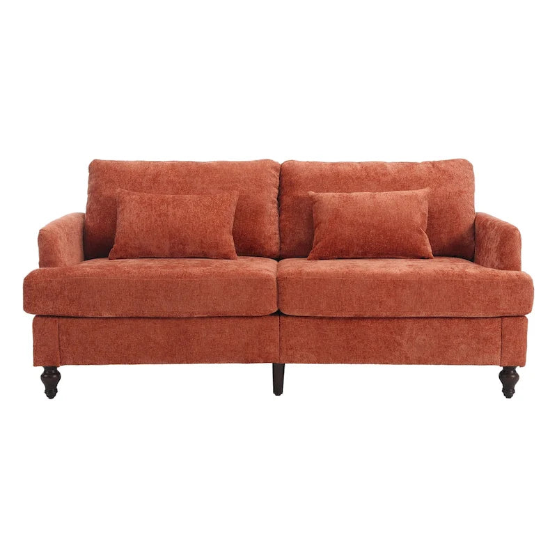 Upholstered Mid Century Modern Wood Frame Loveseat for Living Room