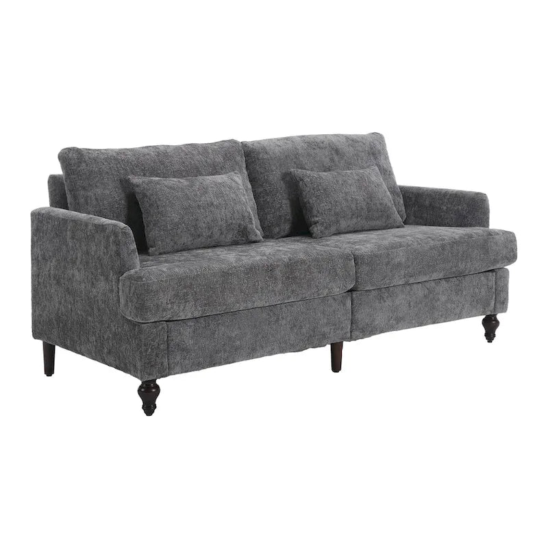 Upholstered Mid Century Modern Wood Frame Loveseat for Living Room