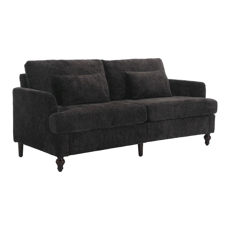 Upholstered Mid Century Modern Wood Frame Loveseat for Living Room