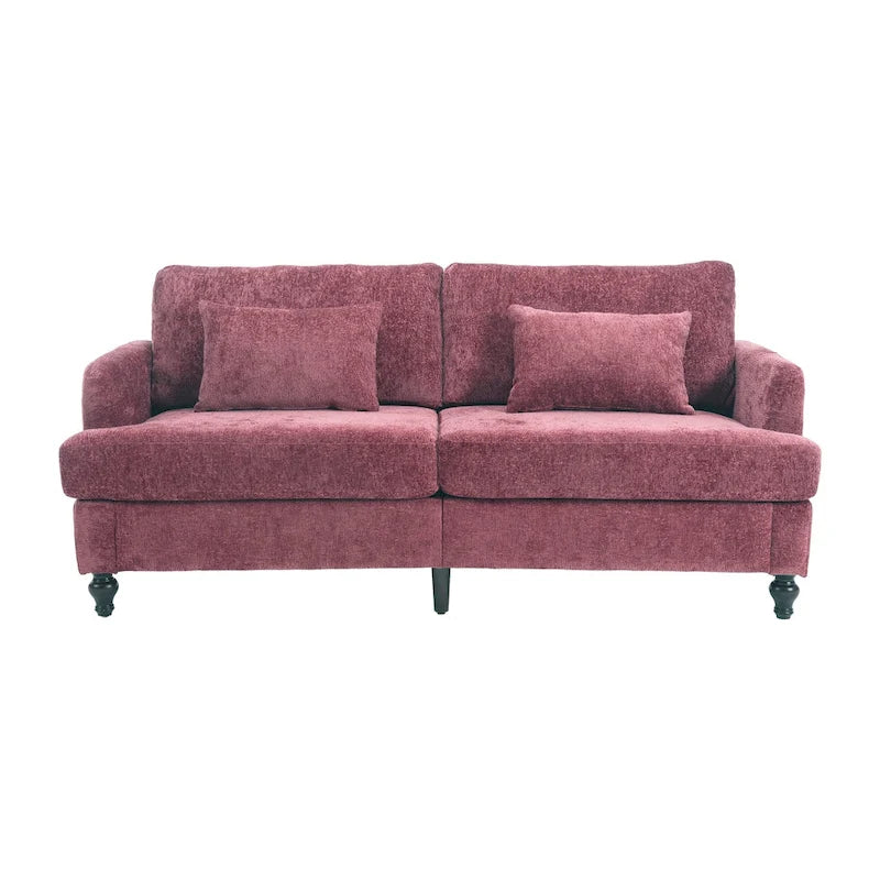Upholstered Mid Century Modern Wood Frame Loveseat for Living Room