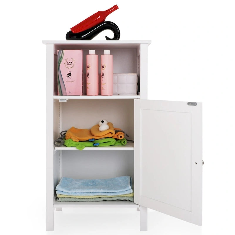 Adjustable Wood Bathroom Storage Floor Cabinet (4 Options)
