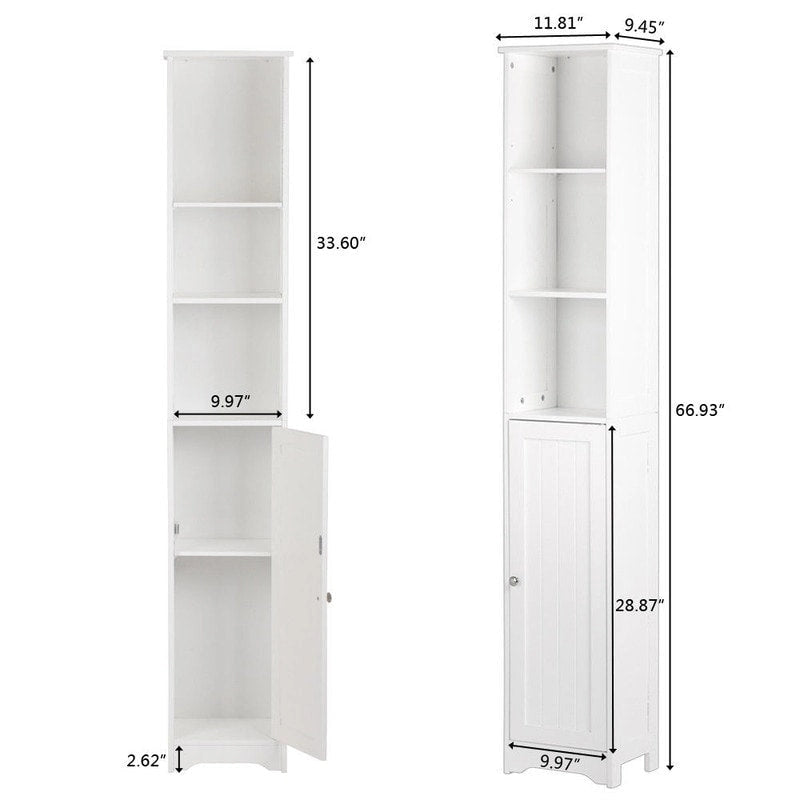 Adjustable Wood Bathroom Storage Floor Cabinet (4 Options)