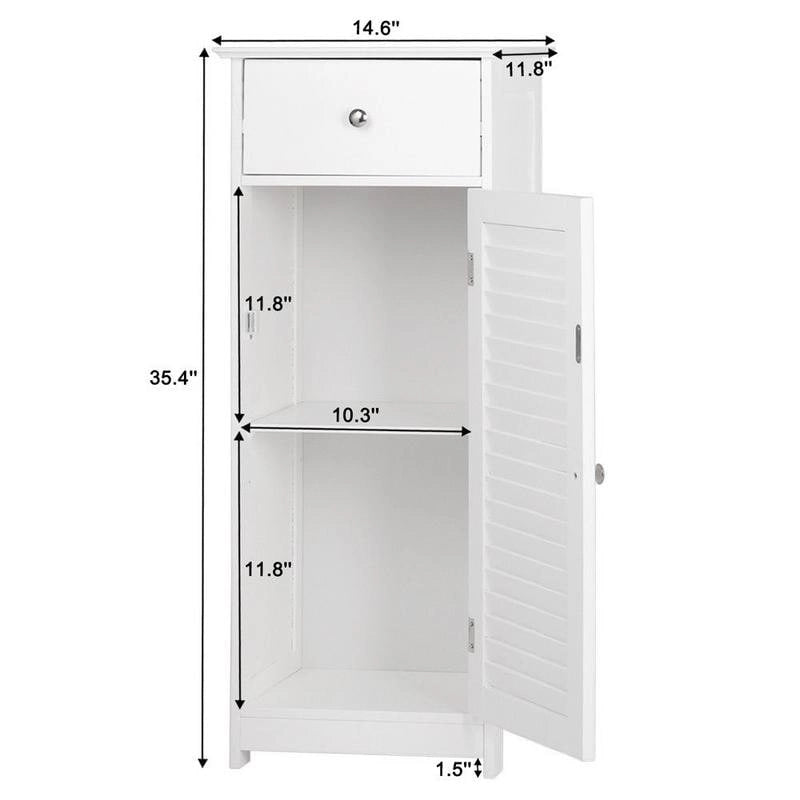Adjustable Wood Bathroom Storage Floor Cabinet (4 Options)