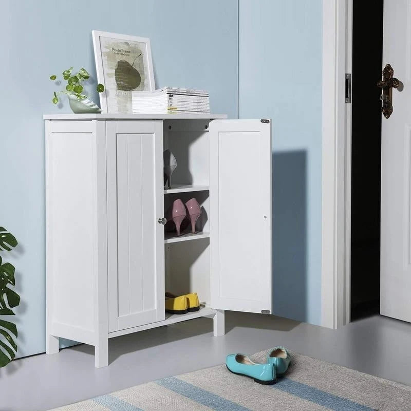 Adjustable Wood Bathroom Storage Floor Cabinet (4 Options)
